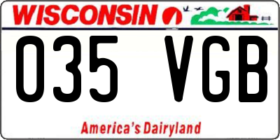 WI license plate 035VGB