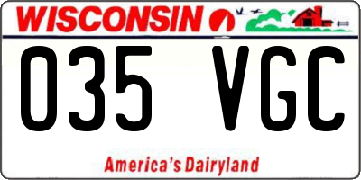 WI license plate 035VGC