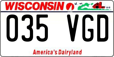 WI license plate 035VGD