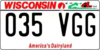 WI license plate 035VGG