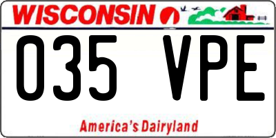 WI license plate 035VPE