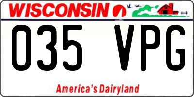 WI license plate 035VPG