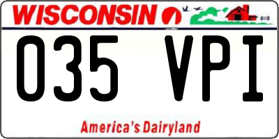 WI license plate 035VPI