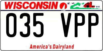 WI license plate 035VPP