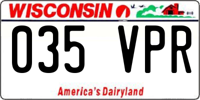 WI license plate 035VPR