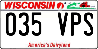 WI license plate 035VPS