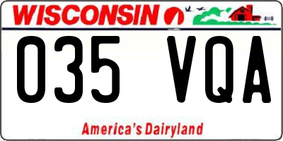 WI license plate 035VQA