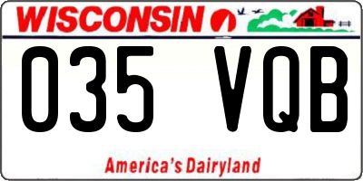 WI license plate 035VQB