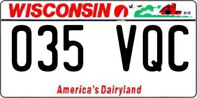 WI license plate 035VQC