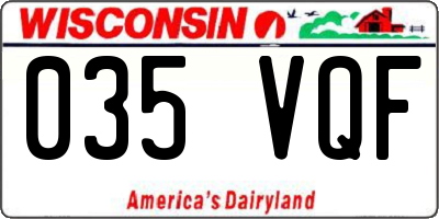 WI license plate 035VQF