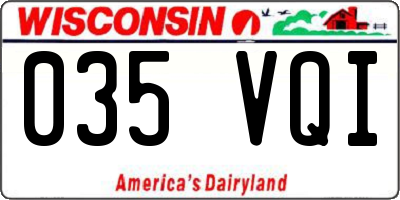 WI license plate 035VQI