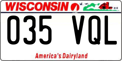 WI license plate 035VQL