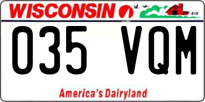 WI license plate 035VQM