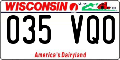 WI license plate 035VQO