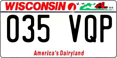 WI license plate 035VQP