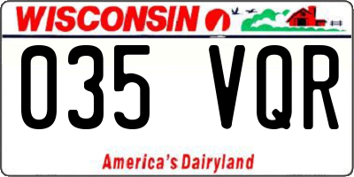 WI license plate 035VQR
