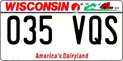 WI license plate 035VQS
