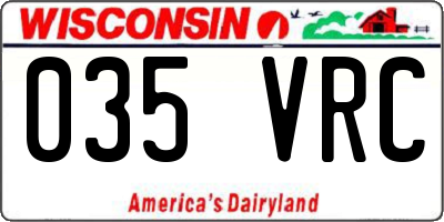 WI license plate 035VRC