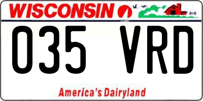 WI license plate 035VRD