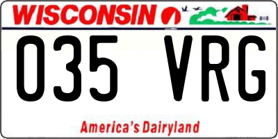 WI license plate 035VRG