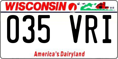 WI license plate 035VRI