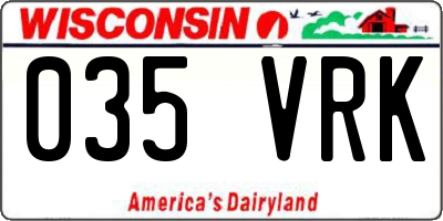 WI license plate 035VRK