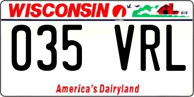 WI license plate 035VRL