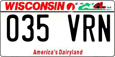 WI license plate 035VRN