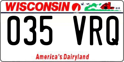 WI license plate 035VRQ