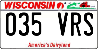 WI license plate 035VRS