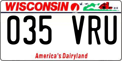 WI license plate 035VRU