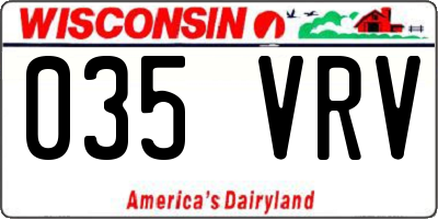 WI license plate 035VRV