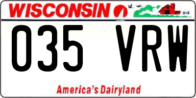 WI license plate 035VRW