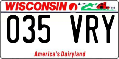 WI license plate 035VRY