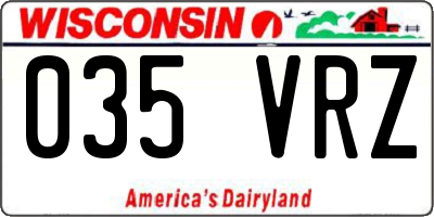 WI license plate 035VRZ