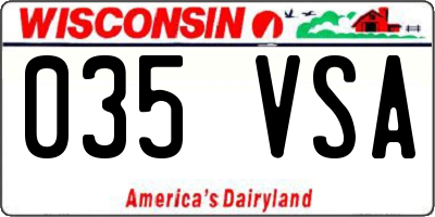 WI license plate 035VSA