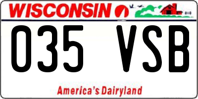 WI license plate 035VSB