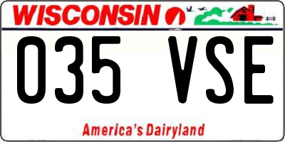 WI license plate 035VSE