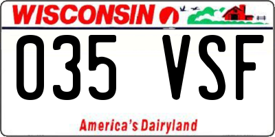 WI license plate 035VSF