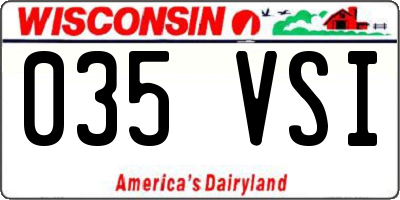 WI license plate 035VSI