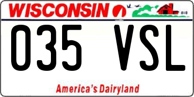 WI license plate 035VSL