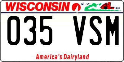 WI license plate 035VSM