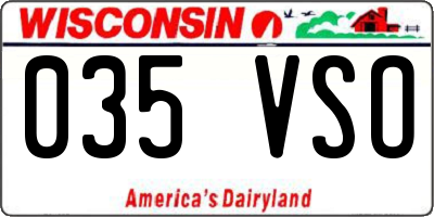 WI license plate 035VSO