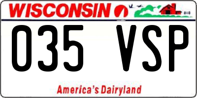WI license plate 035VSP
