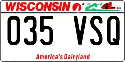WI license plate 035VSQ