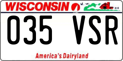 WI license plate 035VSR