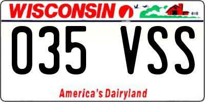 WI license plate 035VSS
