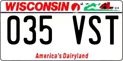 WI license plate 035VST