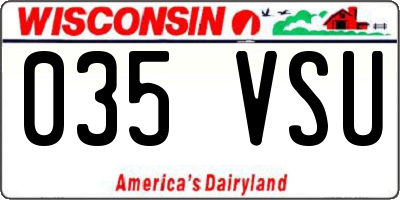WI license plate 035VSU