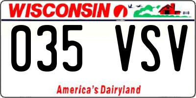 WI license plate 035VSV
